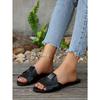 New Summer Women's Plus Size Flat Lightweight One Strap Cross Style Fashion Outdoor Slide Sandals