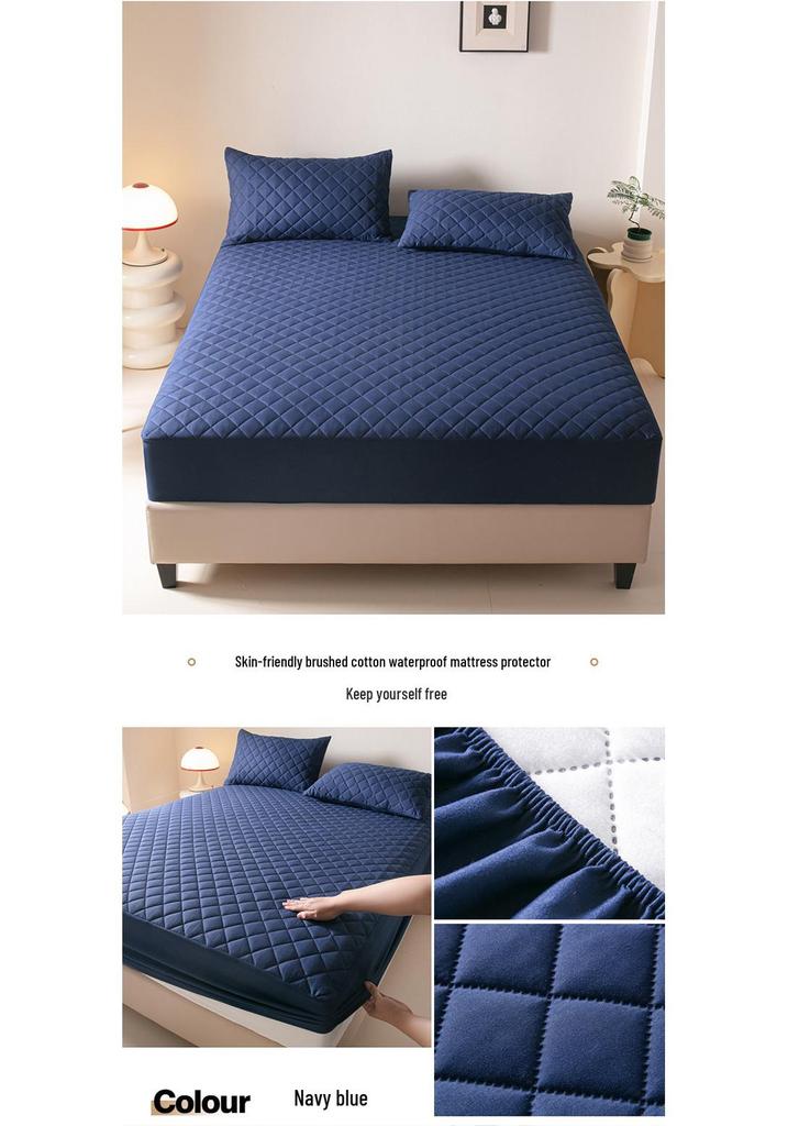 Waterproof Quilted Mattress Protector with Small Checkered Design