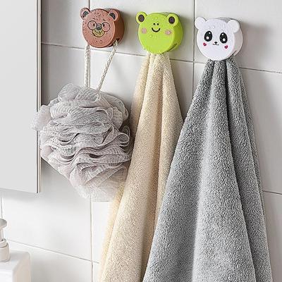 Nail-free Punching Bathroom Cartoon Towel Clip Viscose Towel Storage Clip Installation Kitchen Rag Rack Home Storage Accessories