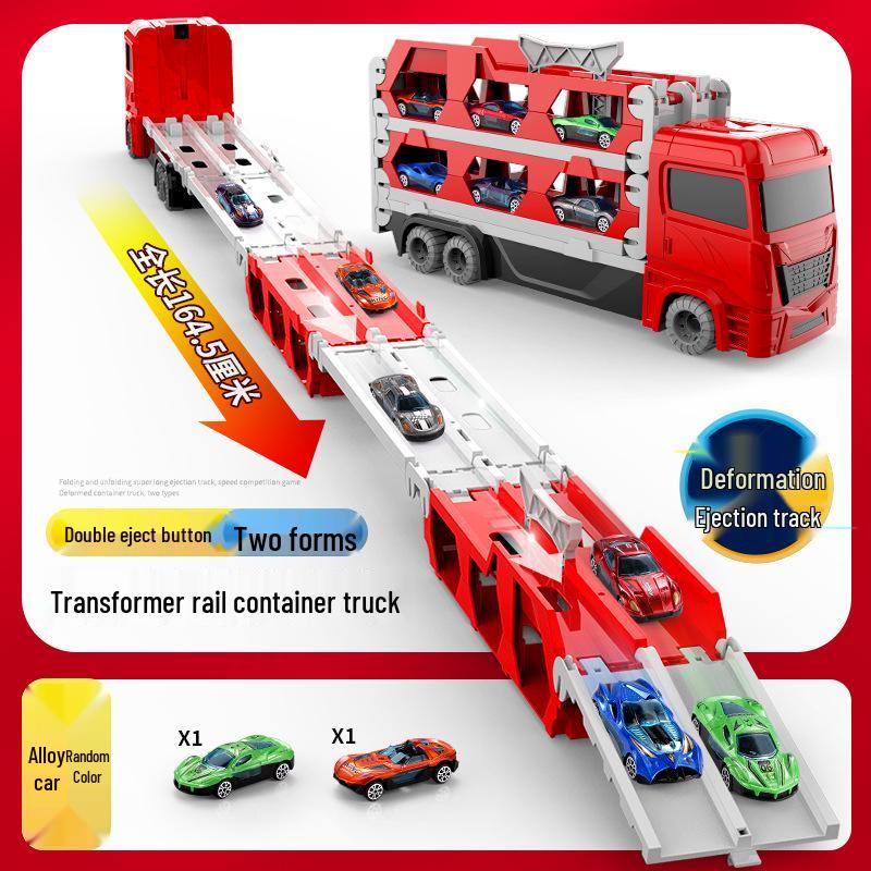 Folding Truck & Toy Car Race Track Set - Gift for Boys' Birthdays