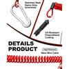 6FT Breakaway Trailer Cable, Trailer Brake Cable Stainless Steel Spring Safety Towing Coiled Wire with Pin, Emergency Brake Cable Strap Ground Clip