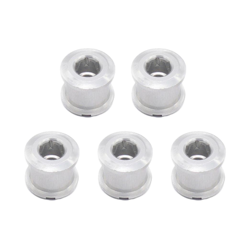 5pcs Aluminum Alloy Bike Chainring Bolts Replacement Single Chainwheel Bolts Nut for Outdoor Mountain Road Bicycles