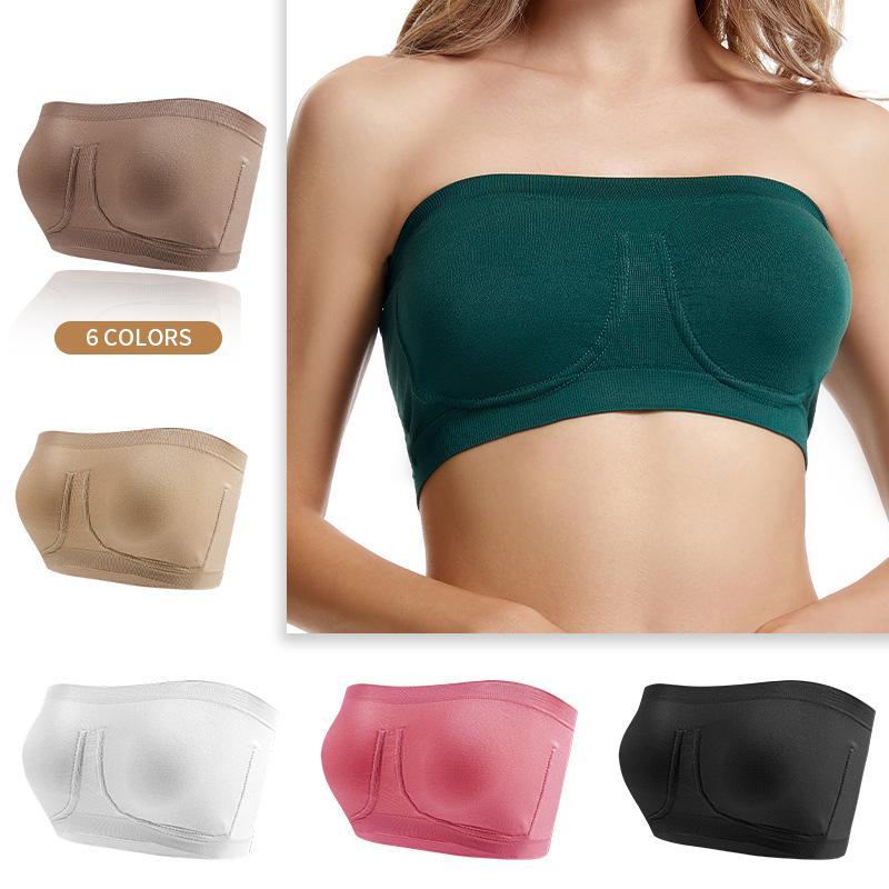 Mehrfarbiger Trägerloser Bandeau-BH