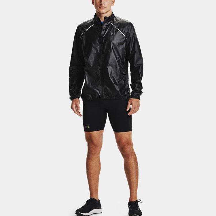 Under Armour Impasse 2.0 Wasserdichte Lauf-Sportjacke mit Stehkragen und Logo für Herren Jacke Schwarz 1360732-001