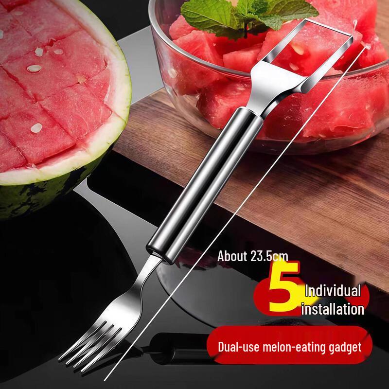 2-in-1 Stainless Steel Watermelon Slicer and Fork