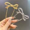 Elegance Women Bowknot U Shape Rhinestone Hairpins Metal Hair Sticks Hairclip Bridal Wedding Banquet Hair Accessories Headwear