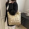 Bag Women's 2025 New Fashion Simple Shoulder Bag Large Capacity Trend Casual Embroidered Thread Cotton Clothing Women's Bag Tote Bag