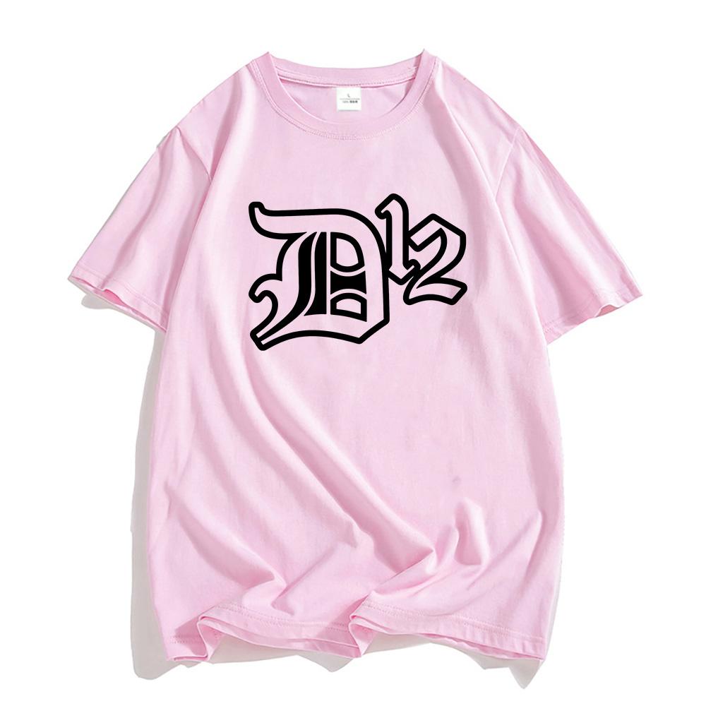 D12 Band Printing T-shirt Grunge Hip Hop Unisex Streetwear Cotton Short Sleeve Male T Shirt Summer Round Neck Mens Tshirt Print