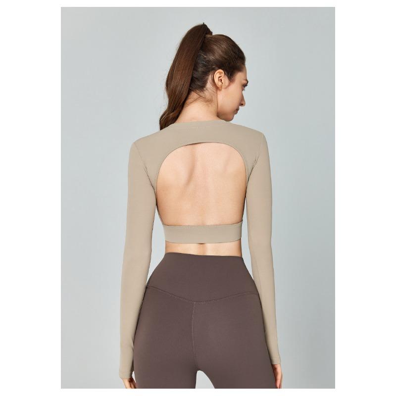 Ningbo Dashu Autumn and Winter Long-sleeved Yoga Clothes for Women with Chest Pads Tight-fitting and Beautiful Back Pilates