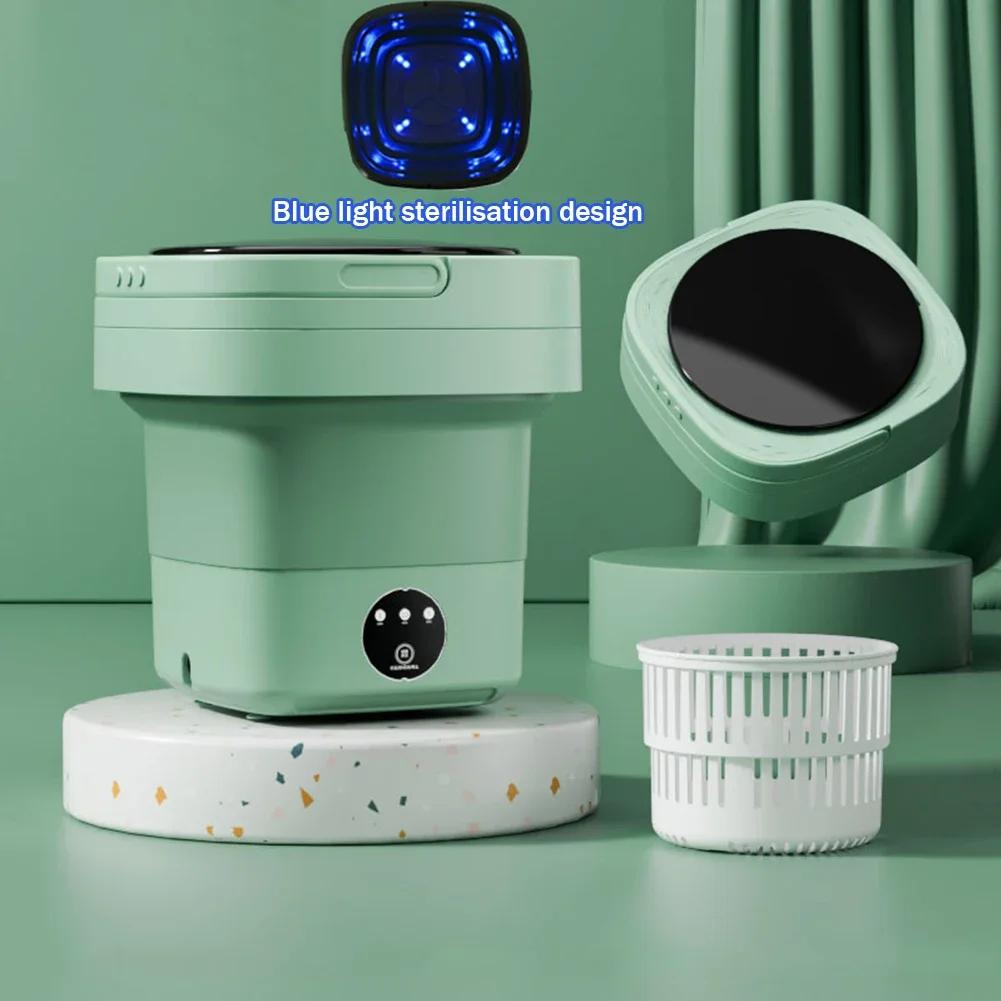 6.5L Small Folding Washing Machine Student Dormitory Underwear Folding Laundry Mini Sock Washing Machine Portable Washing Bucket