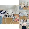 Bow Tie Drawstring Rabbit Plush Backpack With Pearl Chain For Daily Use