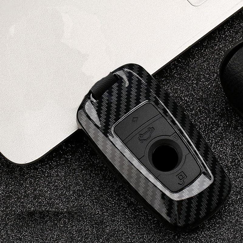 Carbon Fiber Car Key Fob Case Skin Cover For Bmw 3 4 5 Series 320I 530I 550I F20 F21 F30 F31 F25 F01 F02 Car Key Case
