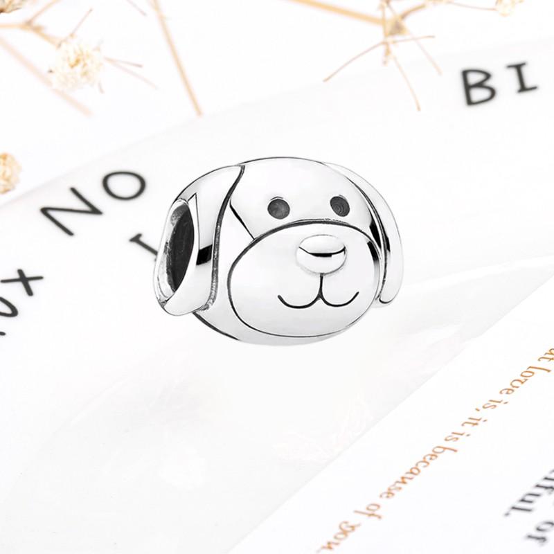DIY Sparkling Paw Print Charm Beads for Pet Cat Dog Bracelets Jewelry Gifts Accessories