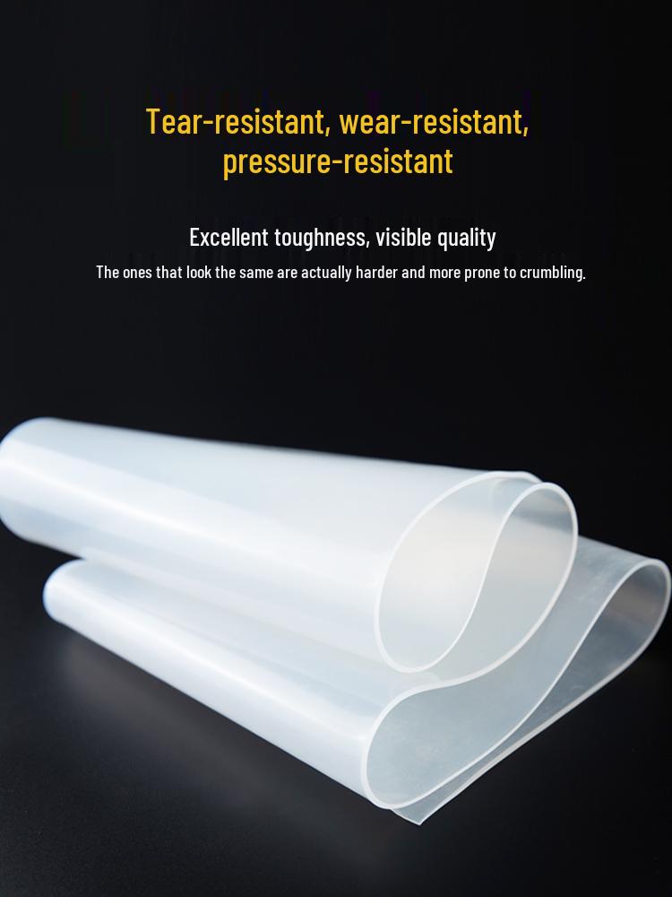 High-Temperature Resistant Silicone Sheet: Thickened, Shock-Absorbing, Anti-Slip, Transparent, Odorless, Soft Sealing Pad.