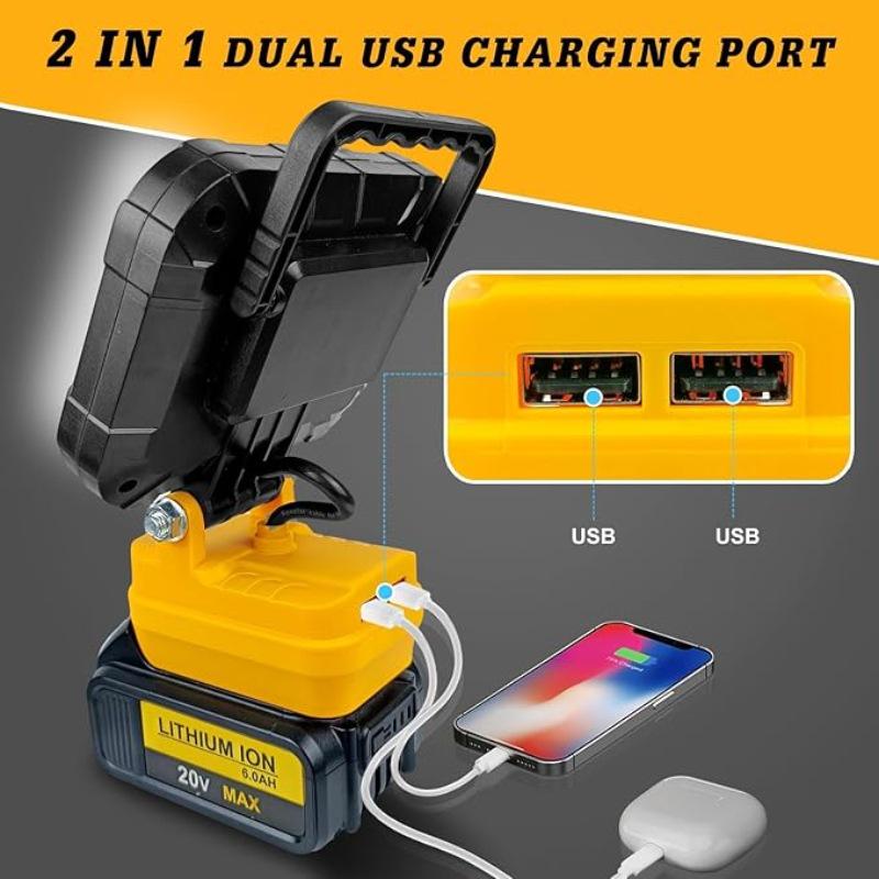 5-inch Outdoor Work Light - 20V Lithium Battery Camping Light Compatible with DeWalt Repair Tools