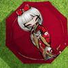 1pc Kimono Flowers Automatic Folding Umbrella, Heavy Duty 8 Rib Iron Frame,  Suitable for Travel, Daily Use, Birthday, Decor Gift m0104023