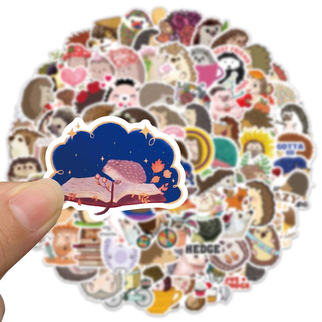 100 Cartoon Animal Hedgehog Graffiti Stickers Can Decorate Suitcase Notebook Waterproof Stickers