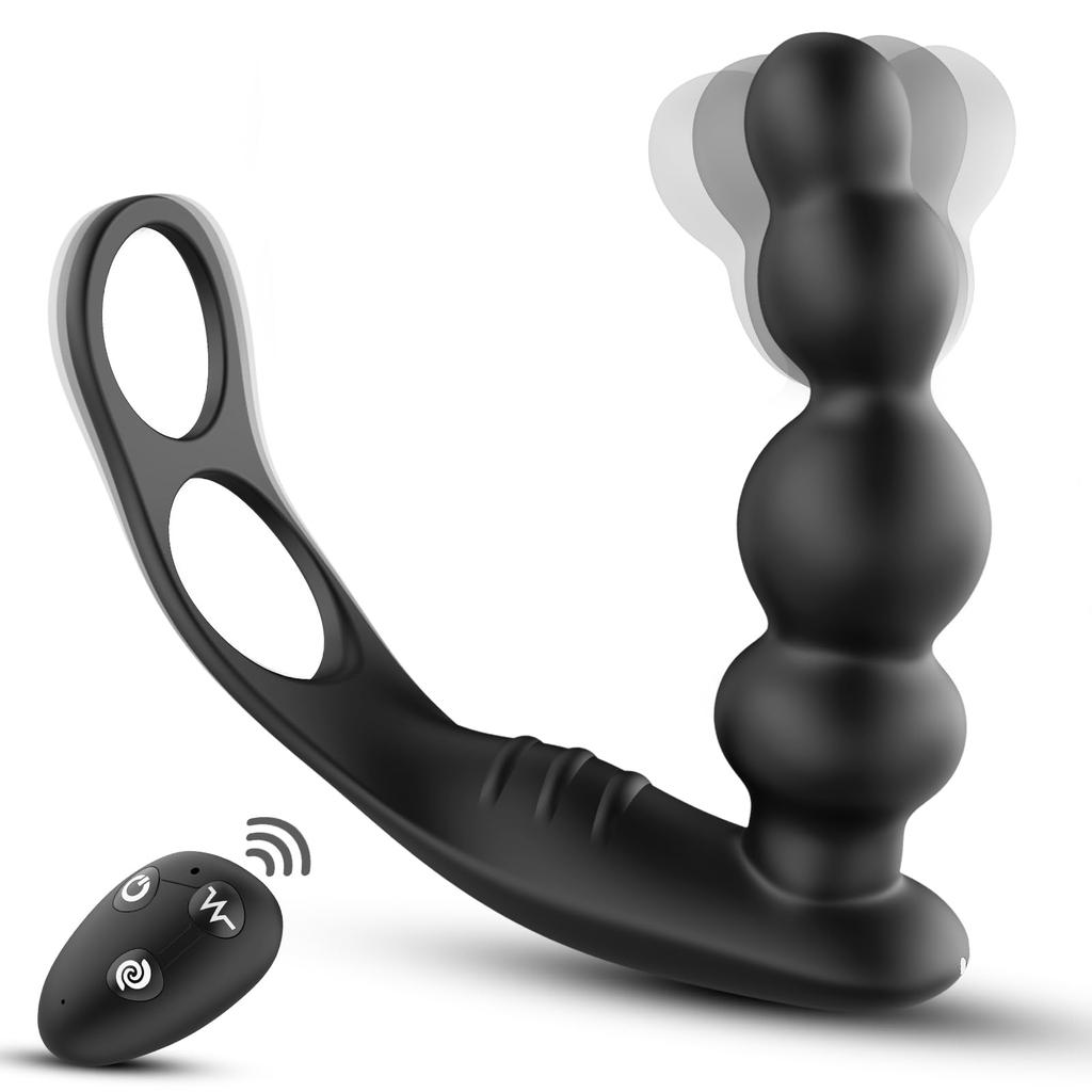 Anal Vibrator Anal Beads Deildo Types of Vibration 3 Types of Rotation Remote Control Included 4 Beads Penis Anal Anal Anal for Popular for Beginner