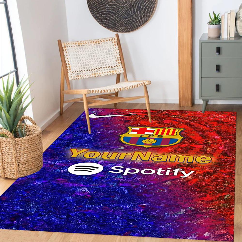Fc Barcelona Personalized Name Floor Rug Office Rug Design for Study room Decorate room Kitchen Balcony Antislip Carpet Anime Office Decor