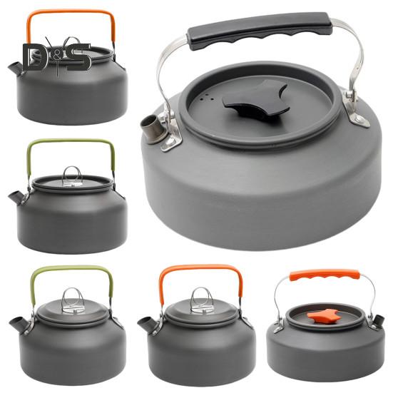 0.8/1.1/1.2L Aluminum Alloy Camping Kettle Portable Lightweight Large Capacity Outdoor Traveling Hiking Picnic Coffee Pot Tea Kettle