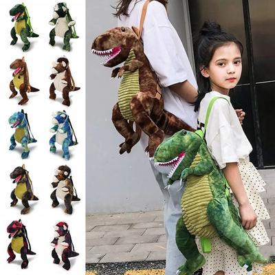 Stylish Creative Cartoon Dinosaur Backpack Simulation Dinosaur 3D Dinosaur Zipper Closure Animal Dinosaur Bag Birthday Gift