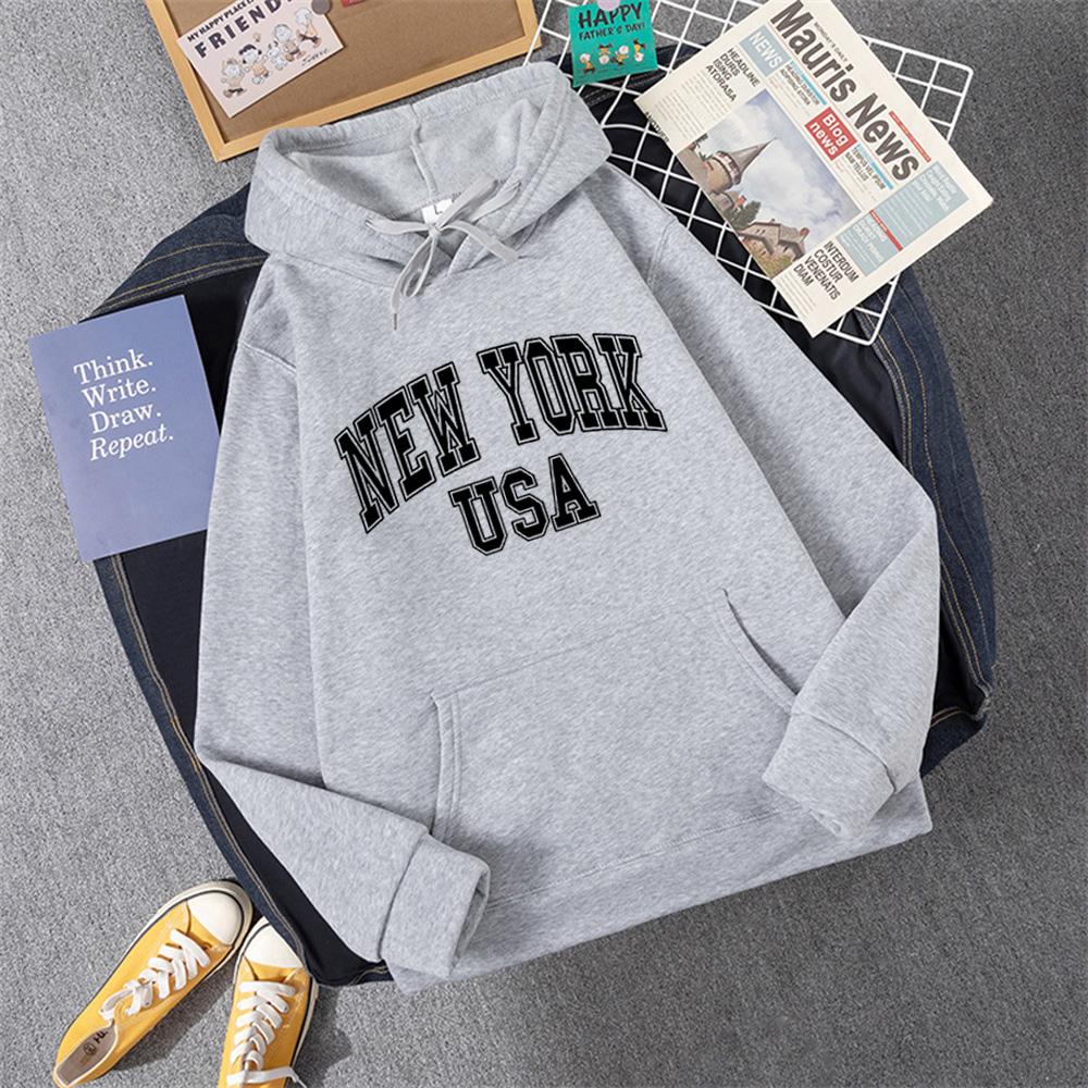 NEW YORK SUA femei Hoody Street Casual Loose hanorac toamna fleece cu glugă hip hop o-neck îmbrăcăminte feminină