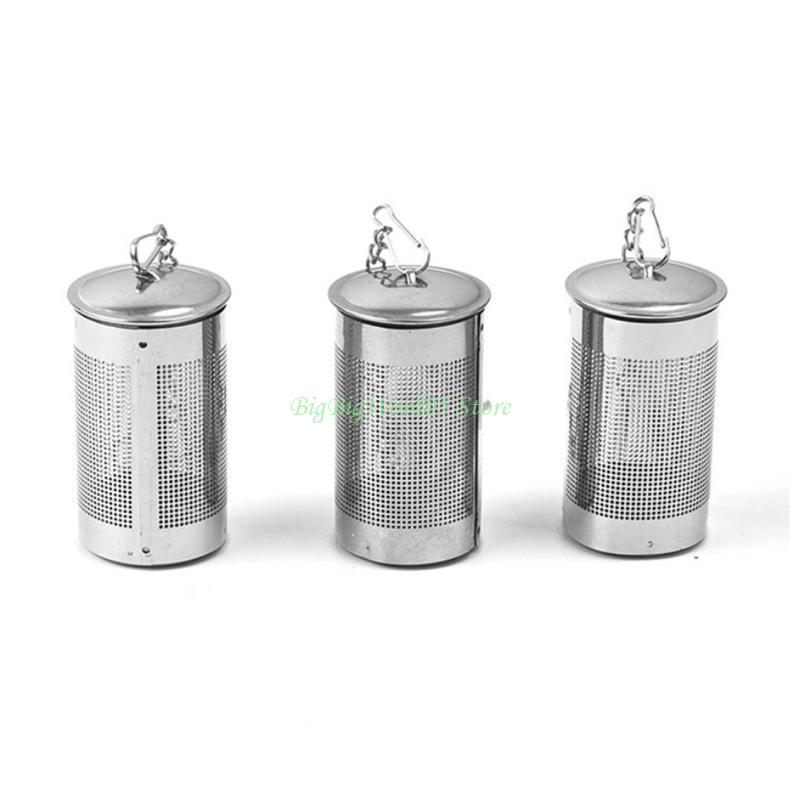 24TE Tea Infuser Strainer Stainless Steel Cylindrical Loose Spice Filter Tool
