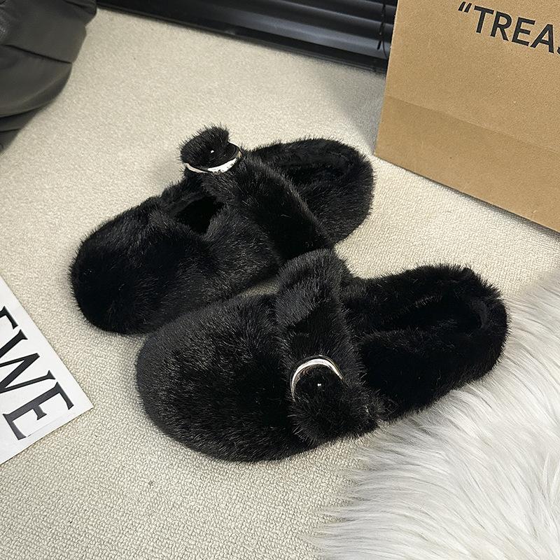 

Пушистая леопардовая пряжка со шлепанцами на толстой подошве с сумкой на голове для женской верхней одежды 2025 новые теплые и удобные универсальные хлопковые шлепанцы 40 чёрный