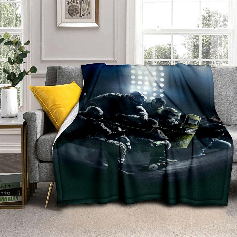 Rainbow Six Siege Theme Printed Blanket,Perfect for Couch, Bed, Travel & Outdoor Use | Machine Washable, Cozy & Durable.