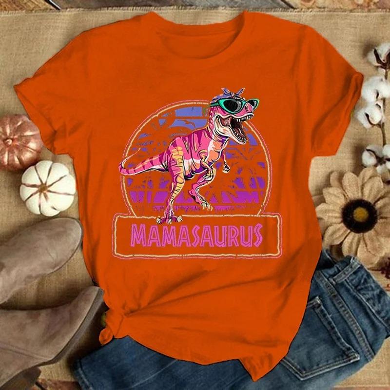 

Футболка с изображением динозавра Mamasaurus ко Дню матери, мужская и женская модная футболка Harajuku, летняя, крутая, с коротким рукавом, в стиле хип-хоп 6xl оранжевый