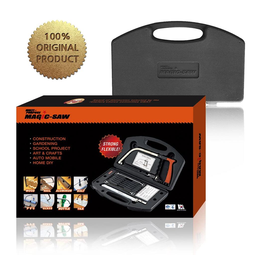 Original Magic Saw Toolbox Includes a Saw Including Rip Pruning and Chain Plus PVC and Glass Cutters 15-in-1 Multi-Blade Set Multi-purpose Hacksaw,