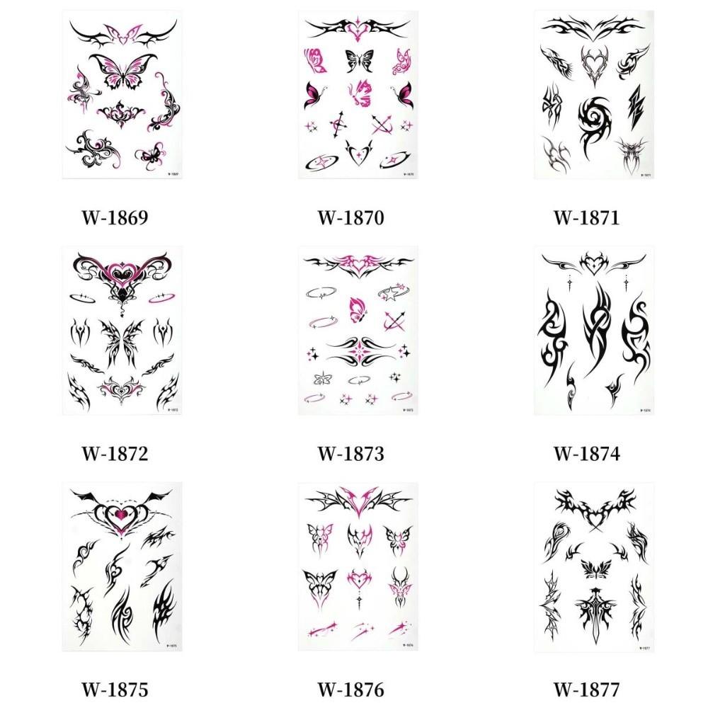 Y2k Spicy Girl Punk Style Tattoo Aufkleber Totem Schmetterling Wasserdicht Temporäres Tattoo Dämon Liebesherz Langanhaltend