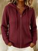 Cardigan lavorato a maglia con cappuccio da donna Autunno/Inverno 2026 - Casual, Vestibilità ampia, Colore tinta unita, Morbido e soffice cappotto maglione con cerniera e coulisse