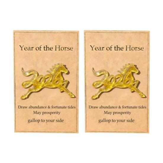 1/2Pcs 2026 Horse Pocket Hug with Card Bring Good Luck Wealth Year of The Horse Pocket Token Decoration Happy New Year Gifts