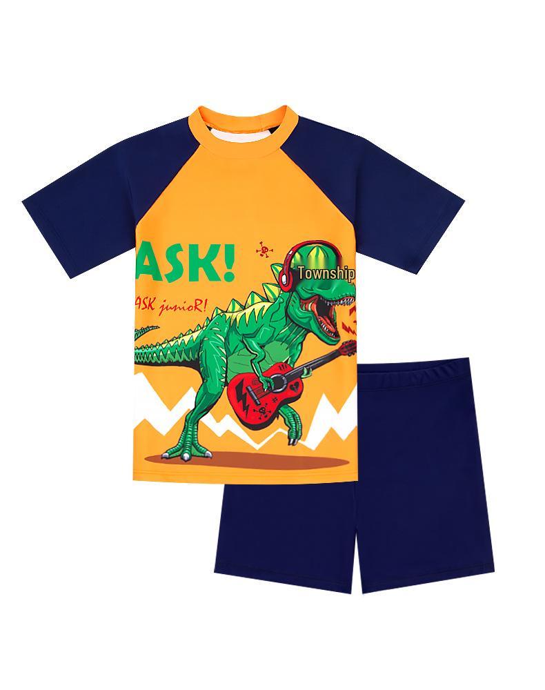 Kids' Quick-Dry Sunscreen Swimsuit Set for Boys and Girls - Medium to Large Sizes for Toddlers and Children, Perfect for Hot Springs