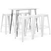 Day and Night - Day and Night High Table and Bar Stools 7 Pieces White