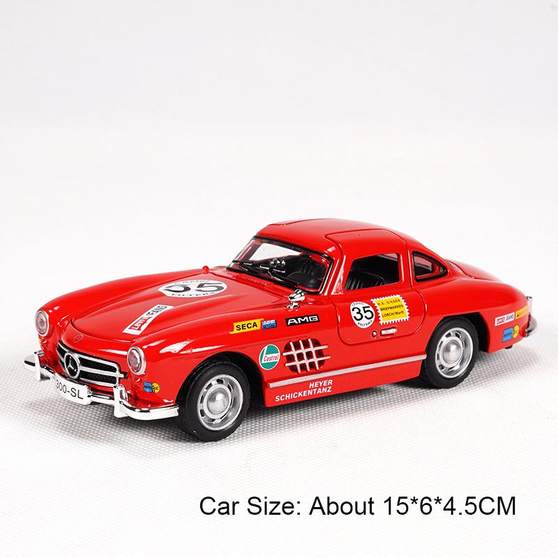 1:32 Scale M4 300SL Track Version Car Model Toy Metal Diecast Music Light Pull Back Miniature Vehicle Models Kids Metal Ornament