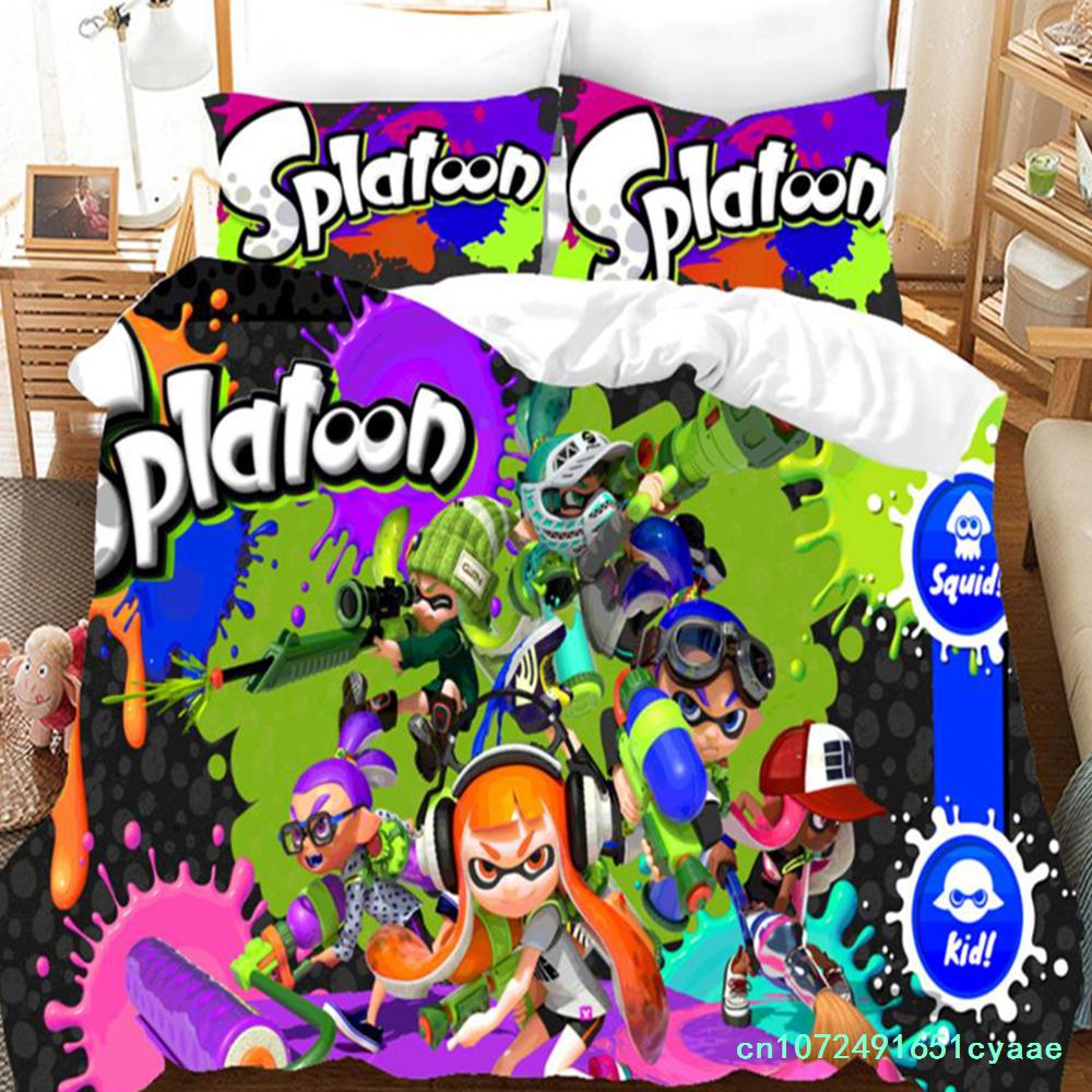 Splatoon Bedding Set Single Twin Full Queen King Size Kawaii Boys/girls Bed Set Aldult Boys Bedroom Duvet Cover Sets 3D Print