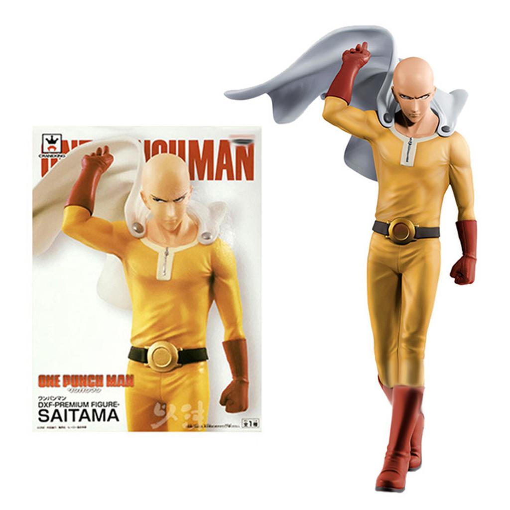 20CM Anime ONE PUNCH-MAN 3 Figur Glatzkopf Saitama Tornado Stehend Umhang Modell Kinderspielzeug PVC Geschenk Statische Sammlerpuppe