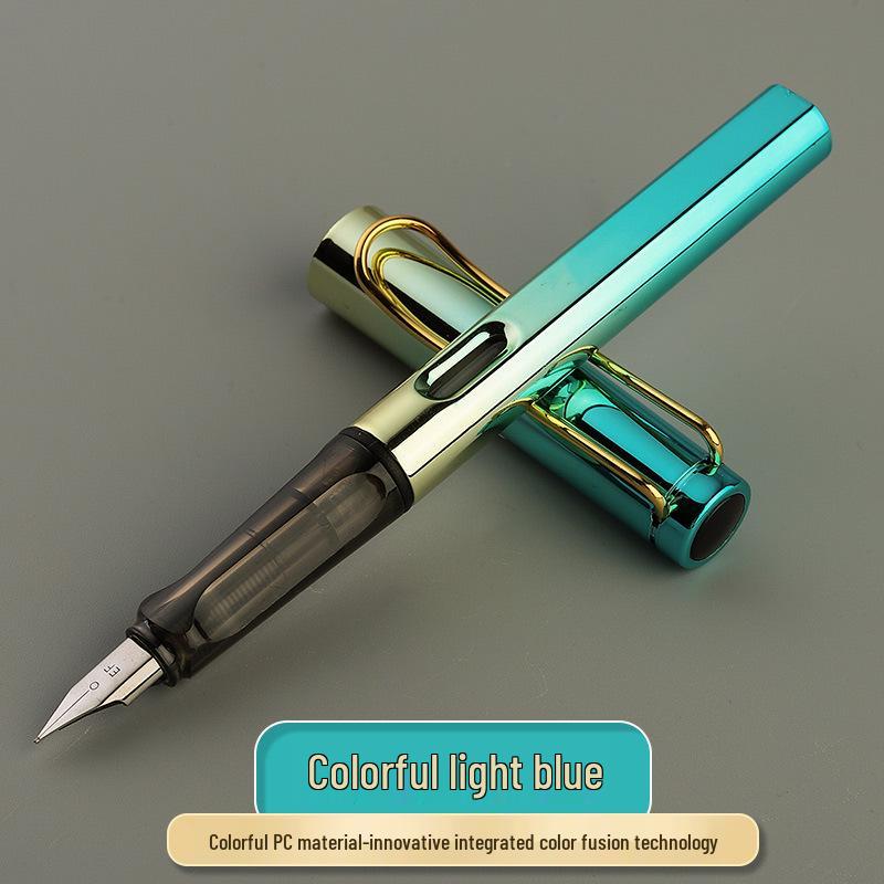 Colorful Fountain Pen for Students: Posture Correction, Calligraphy Practice & Dual-Use with Ink Cartridge.