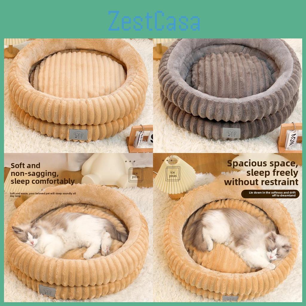 Gemütliches Haustierhaus Runde Haustierliege mit dicker Polsterung für Hunde und Katzen