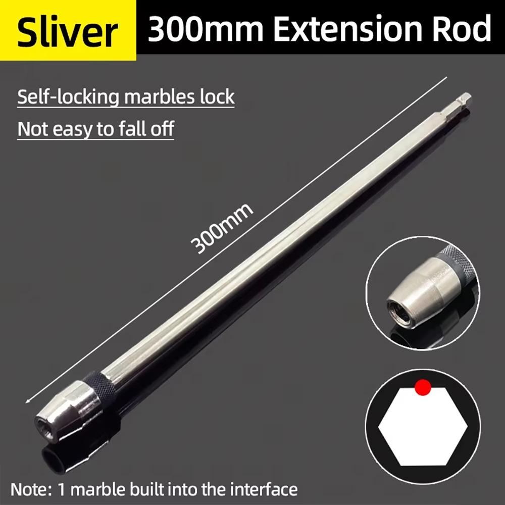 

1Pcs Extended Self-locking Extension Rod Magnetlc Screwdriver Conversion Head 300mm Silver