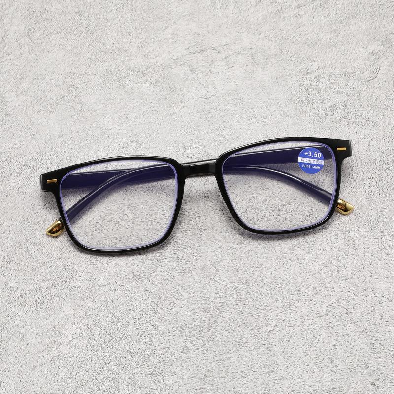 New Fashionable Hd Classic Square Frame Men'S Reading Glasses Ultra Light Neutral High Quality Anti Blue Light Glasses