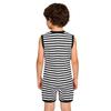 Unisex Special Needs Adaptive Clothing Sleeveless Back Invisible Zipper Press Button Crotch Striped Jumpsuit