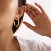 Light Luxury Niche High-end 18K Gold Bamboo C-ring Earrings