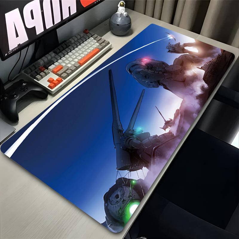 White Anime Mouse Pad Mechanical Warrior Ggundam Zzaku Ii Gaming Nonslip Extended Keyboard Desk Mat Gamer Esports Mousepad