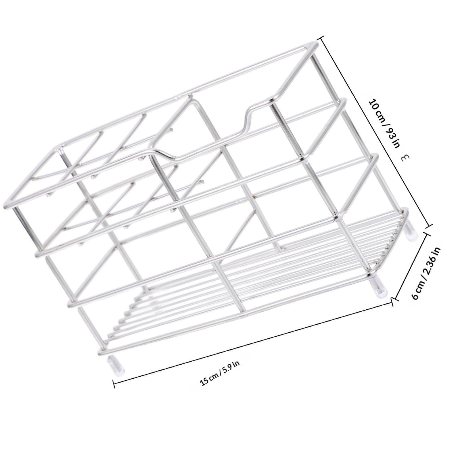 Stainless Steel Toothbrush Holder 6 Compartments Bathroom Countertop Organizer Toothbrush and Toothpaste Holder Modern Bathroom серебряный