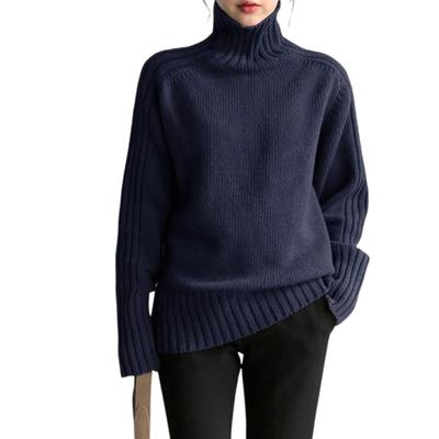 HuuMeNEIDOO Knit High Long Solid Loose Perfect for and Winter Women's Sweater, Neck, Sleeve, Color, Pullover, Fit, Flattering, Stylish, Slimming,