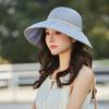 Sun hat children's new organza straw hat summer big edge beach hat sun protection travel visor