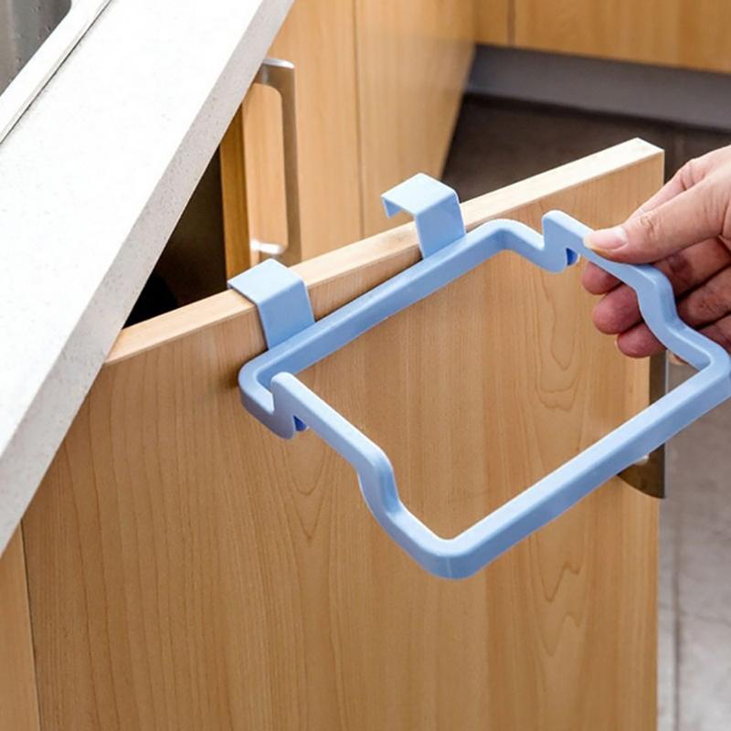 Portable Plastic Garbage Hanging Kitchen Trash Storage Rack Bag Hook Organzier